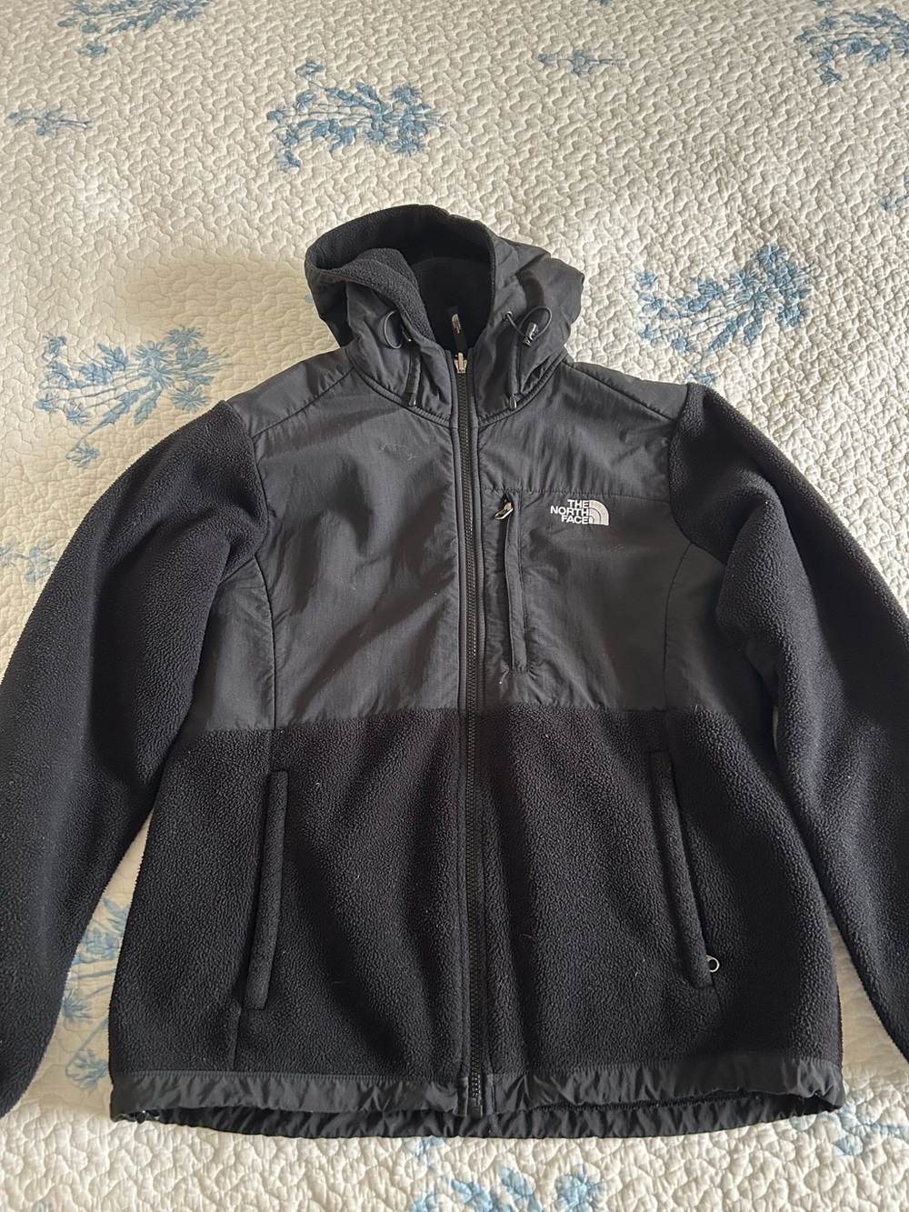 The North Face Denali Black Hybrid Fleece Hooded Jacket